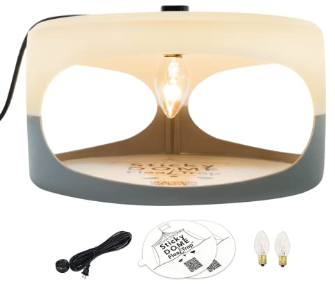 ASPECTEK Trapest Sticky Dome Flea Bed Bug Trap with 2 Glue Discs. Odorless Non-Poisonous and Natural Flea Killer Trap Pad, Pets, Children and Family Friendly, 220V Light