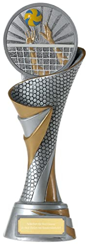 KDS FG Pokalset je 1x Größe S, M, L Trophäen Volleyball Beachvolleyball mit Emblem 70 mm schwer mit Gravur