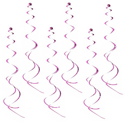 Oblique Unique® Deckenhänger 6 Stück Spiral Girlanden - Farbe wählbar (Pink)