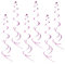 Oblique Unique® Deckenhänger 6 Stück Spiral Girlanden - Farbe wählbar (Pink)
