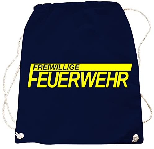 Rucksack Tasche FFW Freiwillige Feuerwehr NEONGELBER Druck Tasche in vielen Farben