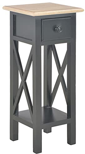 vidaXL Holz Beistelltisch mit Schublade Ablage Telefontisch Telefonkonsole Blumentisch Nachttisch Konsolentisch Konsole Ablagetisch Tisch Braun Schwarz