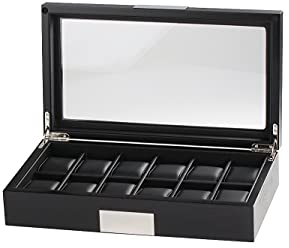 Rothenschild Uhrenbox RS-2350-12BL für 12 Uhren schwarz