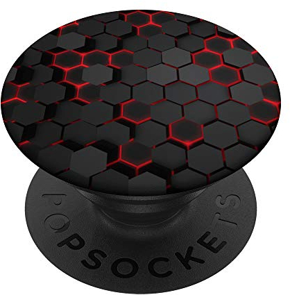 Coole rote und schwarze Handy-Knopfhalter Pop-Out-Knopf PopSockets PopGrip: Ausziehbarer Sockel und Griff für Handys/Tablets mit Tauschbarem Top
