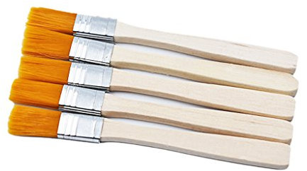 Pulabo Lot de 5 pinceaux en nylon avec manche en bois pour peinture et décoration