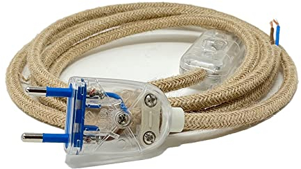 Câblage pour Lampe Abat-Jour avec câble électrique tissu. Couleurs variées (Juta)