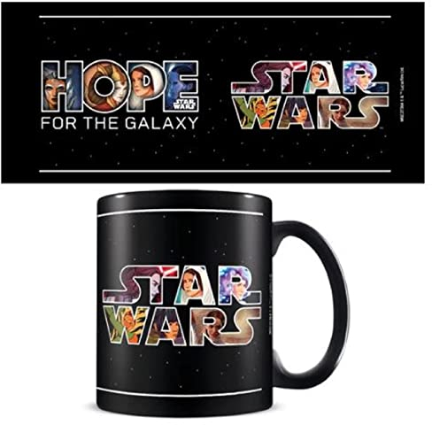 Star Wars Mug in Presentation Gift Box (Hope for The Galaxy Design) 11oz Ceramic Mug - Official Merchandise, Black