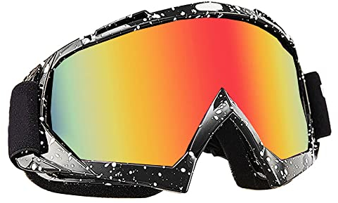 MOCNT Motorradbrille ATV Dirt Bike Brille Crossbrille Skibrille Sonnenbrille Motorradbrillen Anti Fog Schutzbrille Winddichte Motocross Brille Helmbrillen Orange Len