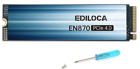 Ediloca EN870 SSD 2TB PCIe Gen4, NVMe M.2 2280, Up to 7400MB/s, Internal Solid State Drive, Dynamic SLC Cache, Compatible with PS5 and PC