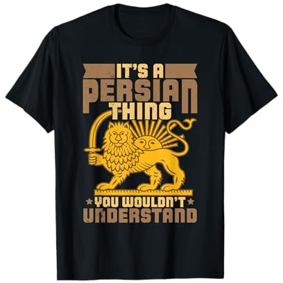 Persische antike Flaggen Iran Asien Farsi Iranische Kunstliteratur T-Shirt