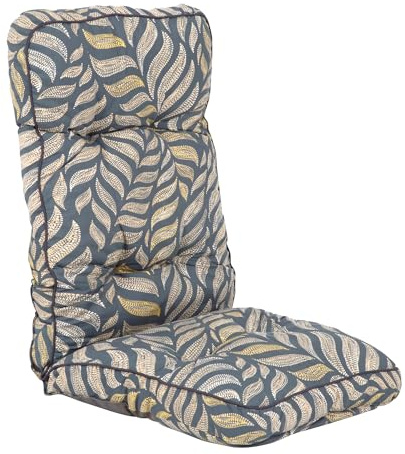 PATIO Hochlehner Auflage Royal/Lena 124 x 48 cm Stuhlauflage Blätter gesteppt Taschen zur Befestigung für Gestell bis 45 cm breit mit Ø 18 mm Rohrdicke