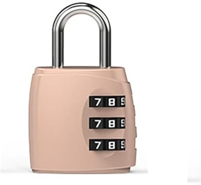 FADGOODPrecise Code Matching of Side Frame 3-Digit Zinc Alloy Gym Trolley Case Cabinet Password Code Lock Padlock,Rose Gold