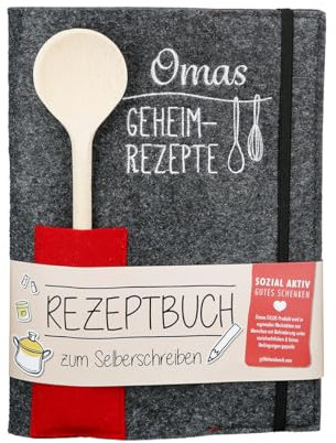 GILDE Libro di ricette vuoto da scrivere fai da te A5 – libro di cucina vuoto per ricette preferite cottura – libro di cucina da soli formato A5 – ricetta libro da scrivere – libro di ricette con