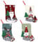 Gowkeey Nikolausstrumpf 4er Set Weihnachtsstrumpf Große Nikolausstiefel zum Befüllen mit Weihnachtsmann, Schneemann, Rentier, Bärchen Für Kamin Kinder Weihnachtsschmuck