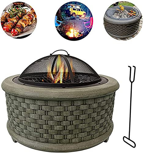 bttllke Brasero con Estante para Parrilla de Barbacoa, 70 x 48,5 cm, con Base de óxido de magnesio Moderna y artística
