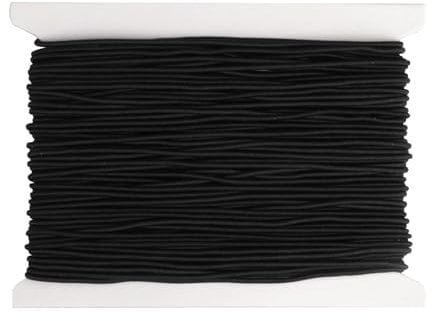 Filo per Braccialetti, 1mm x 20m Filo Elastico per Braccialetti Resistente, Cordone Nera, Kit Elastici per Braccialetti, Nero Cordoncino per Collane Bracciali Artigianato Decorazioni DIY