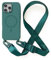 Leather Armor Handykette Hülle für iPhone 14 Pro(6.1) mit Band Halsband Lanyard (abnehmbar) Handyhülle, Verstellbarer Lanyard.Magnetisch Stoßfest Silikonhülle Wireless Charging kompatibel .-Grün