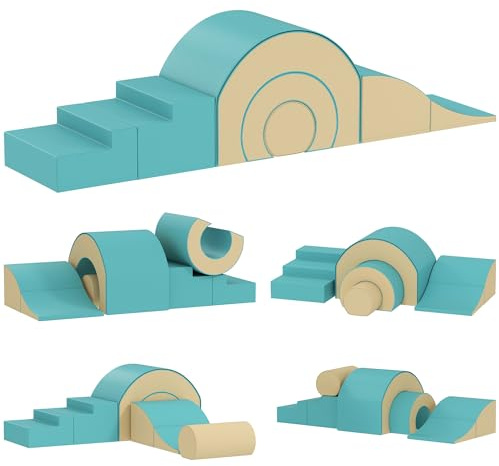 AIYAPLAY Schaumstoff Bausteine Kinder 5 TLG. Grün+Sand