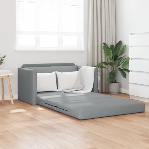 HUAKEHOM Boden Sofa Bett 2-in-1 Hellgrau 124x71x78 cm Stoff