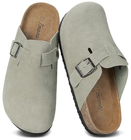 Tmaza Mules et Sabots Femme Chaussons Pantoufles Taupe 39