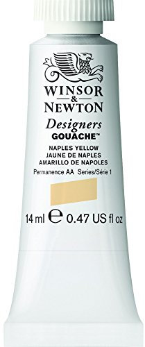 Winsor & Newton Designers Gouache - Peinture Gouache pour le Dessin, L'illustration, le Design - Aquarelle Opaque, Tube de 14ml, Couleur Jaune De Naples