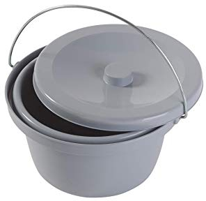 Toilettenstuhleimer Grau, universal - Toiletteneimer Duschtoilettenstuhl Topf