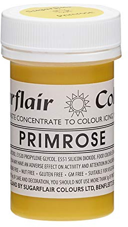 Sugarflair Tartranil Primrose Food Colouring Paste, Highly Concentrated Food Colouring for Buttercream, Sugar Paste, Royal Icing, Cake Mixes and More! Vibrant Colour Food Dye - 25g