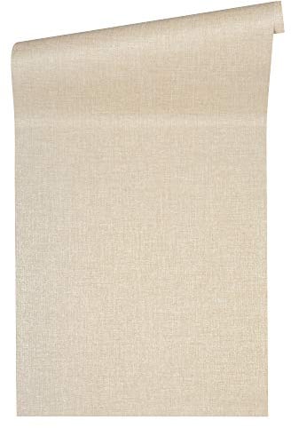 Versace Unitapete Tapete Beige Creme - Design Luxus-Tapete einfarbig glänzend - Livingwalls Strukturtapete Vliestapete 10,05 m x 0,70 m - Made in Germany