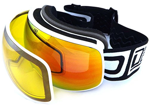 Dirty Dog 54172 White Mutant Visor Goggles Lens Category 2 Lens Mirrored Size 112mm