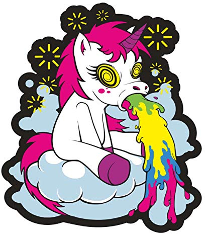Aufkleber Kotzendes Einhorn (Wetterfest)