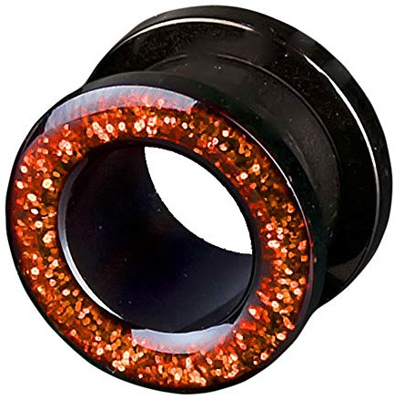 viva-adorno 1 Stück Flesh Tunnel Acryl Glitzerdesign zum Schrauben Z2c