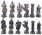 Vogler Hochwertiges Schachfiguren Set Kreuzritter - Handbemalte Kunststein Figuren Weiß Schwarz - Mittelalter Schach Spiel - Historische Sammler Edition - 70mm Königshöhe