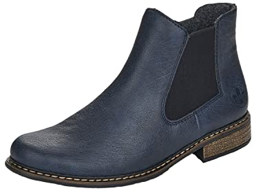 Rieker Z4994, Stivali Chelsea Donna, Blu (ozean/Schwarz 14), 39 EU