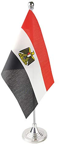 GentleGirl. Tischflagge mit USA-Ägypten, kleine ägyptische Mini-Flagge, Büro-Tischflagge auf Ständer mit Standfuß, internationale Festival-Dekoration, Ägypten-Motto-Party-Dekoration,