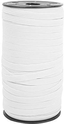 HEEPDD Cuerda Elástica para Costura, 8 mm, 100 Yardas, Banda de Cordón Tejido Grueso, Carrete para DIY, Accesorios de Ropa, Color Blanco