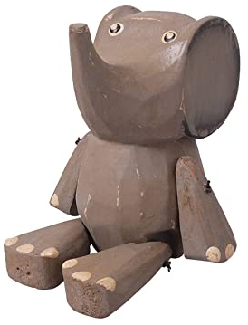 kadoh Kantenhocker Tier (Elefant) 9 cm • Deko-Figur aus Holz für Wohnzimmer • Handgemachte Holztiere