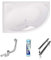 ECOLAM® Badewanne Eckwanne Eckbadewanne Acryl weiß Dora Polimat 170x110 cm LINKS + Ablaufgarnitur Ab- und Überlauf Automatik Füße Silikon - Komplett-Set