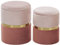 Runder Pouf im 2er Set aus Samt rosa Ottoman Sitzpouf Wichita