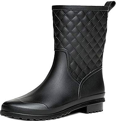 Stivali Gomma Donna Pioggia Bassi Lavoro Giardino Stivaletti Antiscivolo Wellington Boots Nero Cachi Blu 36-43 Nero 42-2