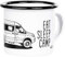 MUGSY Emaille Tasse, Eat Sleep Camp Van-Motiv, 300ml, weiß, Camping Becher, bruchfest & leicht