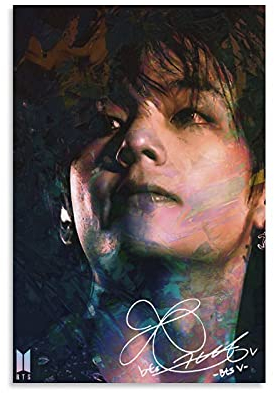 GNKIO Music BTS V Taehyung Poster Dekorative Malerei Leinwand Wandkunst Wohnzimmer Poster Schlafzimmer Malerei 12x18inch(30x45cm)