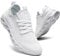 QIJGS Damen Laufschuhe Sneaker Freizeitschuhe Sportschuhe Turnschuhe Fitness Straßenlaufschuhe Trainer Outdoor Sneakers Tennis Jogging Walkingschuhe Gym Schuhe Weiß 37