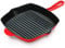 NutriChef Nonstick Cast Iron Grill Pan - 11-Inch Kitchen Square Skillet Grilling Pan, Enameled Steak w/Side Drip Spout for Electric Stovetop, Induction, Gas, Black (NCCIES47.5)