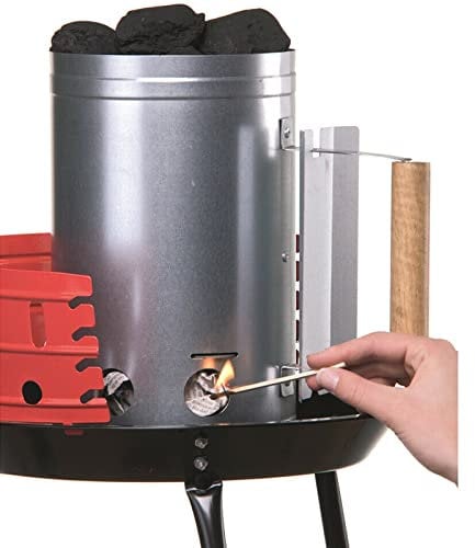 Vivo Technologies Barbecue BBQ camino avviatore rapido camino Accendino cestino rapido fuoco bricchette con manico in plastica termoplastica per campeggio, viaggi, barbecue all'aperto