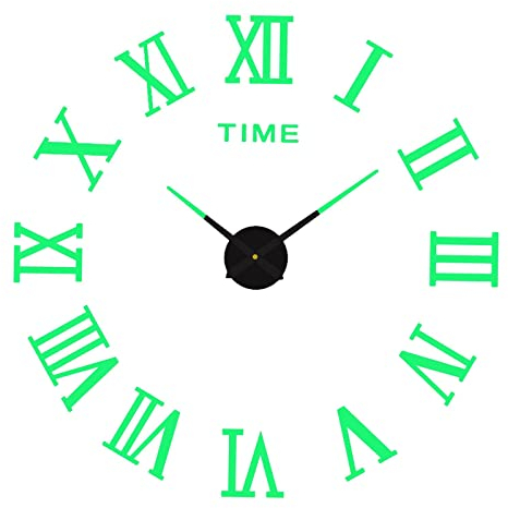 Colcolo Leuchtende Rahmenlose Wanduhr Aufkleber mit Römischen Ziffern für Das Home