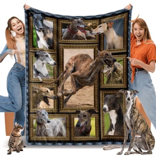 Windhund-Hundedecke für Männer, Frauen, Kinder, Windhunde, Geschenke für Hundeliebhaber, weiche, warme Flanelldecken und Überwürfe für Sofa, Wohnzimmer, Dekoration, 127 x 152,4 cm