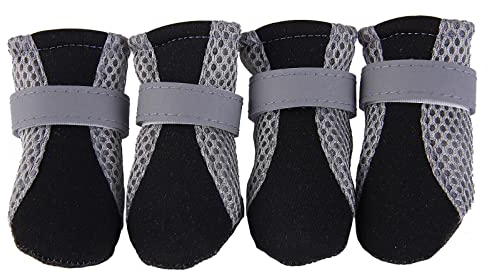 Hundeschuhe Winter,4 Stück pfotenschutz Hund, hundeschuhe kleine Hunde, Hunde Schuhe Outdoor Indoor, Plüsch Hundestiefel, rutschfeste, warme, für kleine Hunde und Katzen