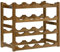 HOMCOM Free Standing Bamboo Wine Rack with 16 Bottles Holder, 4-Tier Water Bottle Organiser, Display Shelf for Countertop, Home Bar, Brown