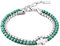 GAVU Herren Zweilagiges Armband Perlen Armband aus Malachit und Edelstahl mit Kreuz Charm