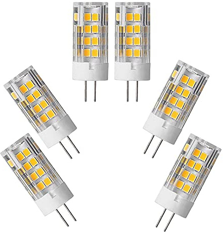 WANGPEI G4 LED-Glühbirnen 5W Äquivalent 50W Halogen Warmweiß 3000k 500Lumen AC220-240V 360° Abstrahlwinkel Energieeinsparung G4 Nein Dimmbar(6 Stücke)[Energieklasse A ++]